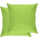 Pack of 2 Water Resistant Outdoor Hollowfibre Filled Waterproof Garden Furniture Decorative Cushion Covers for Sofa Chair Couch Bedroom 18x18 inch (Green, 2, 18" x 18" (45 x 45 cm))